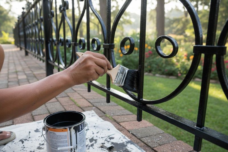 Galvanized Fence Painting in Waco, TX